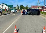 В Сасове машину перевернуло от столкновения с другим авто