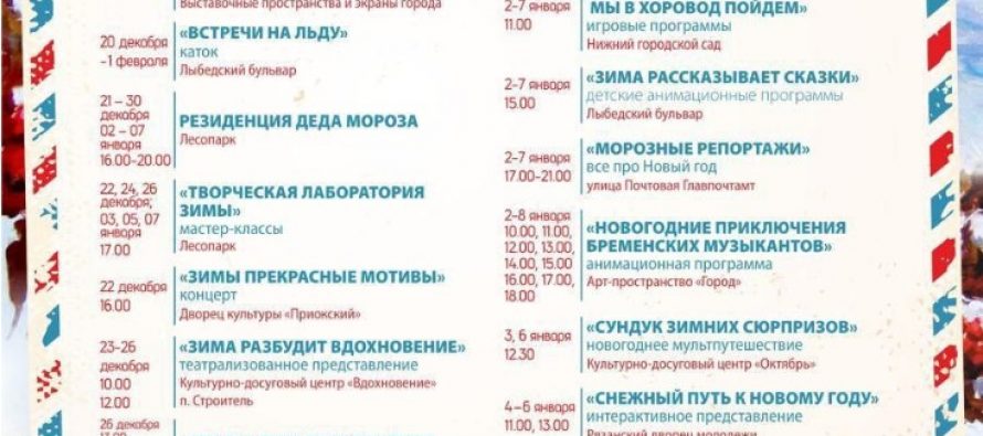 Рязанская мэрия опубликовала программу мероприятий на Новый год