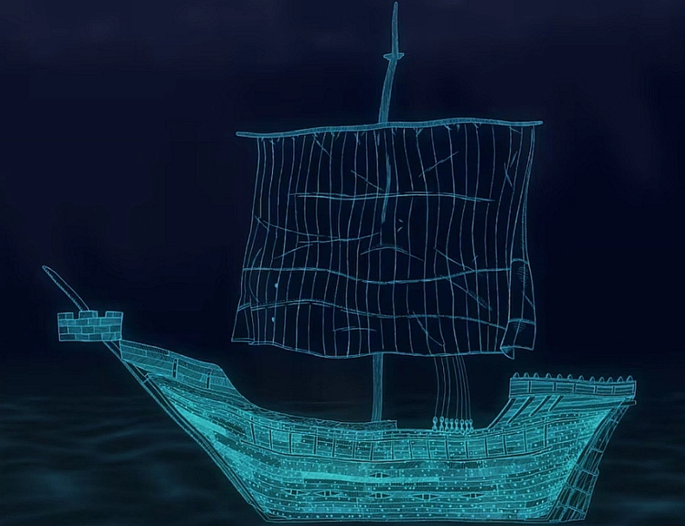 У берегов Дании сняли на фото уникальный 28-метровый грузовой корабль Средневековья