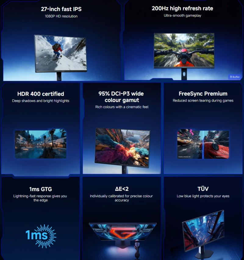 Прошел показ нового 200-герцевого монитора Xiaomi с ценником около 200 долларов