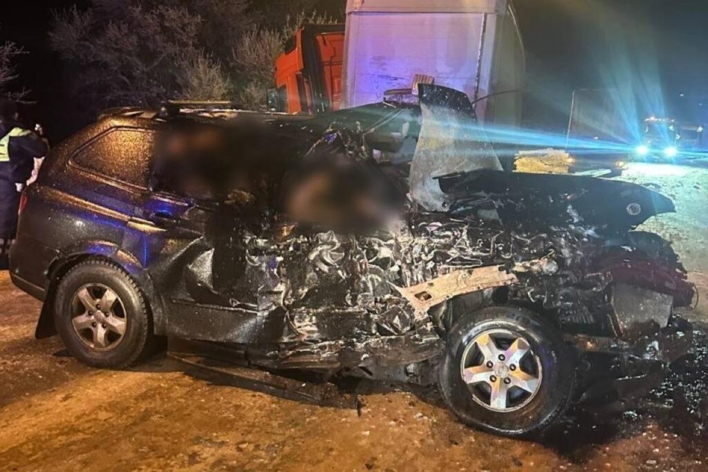 На фото сняли место ДТП с четырьмя погибшими в Рязанской области